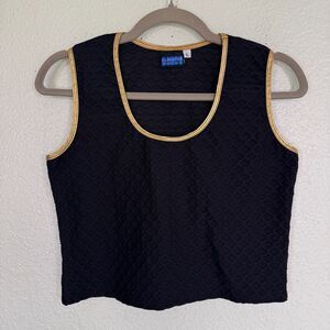 Elhoffer Buffy Crop Top Womens Large Gilded Dragon Scale Mermaid Cosplay Black